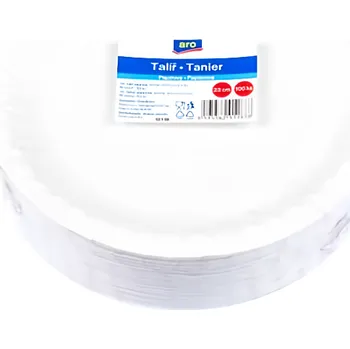 Jednorázové nádobí ARO Talíř papírový 23cm 100ks 100ks