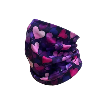 Nákrčník Ebbie Bavlněný nákrčník - FIALOVÁ SRDÍČKA Velikost: dětský mini