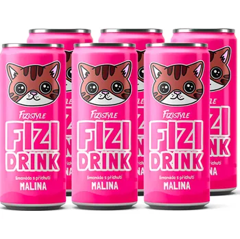 Voda Fizistyle Drink malina 6 x 250 ml plech 1.5l