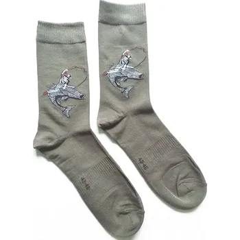 Pánská móda Ponožky s rybářským motivem 3 (Zelené rybářské ponožky)