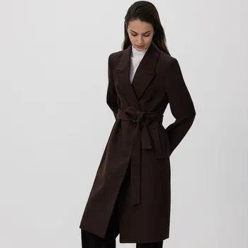 Reserved - Kabát s páskem k uvázání - tmavě hnědá - TS886-89M - TS886-89M-S