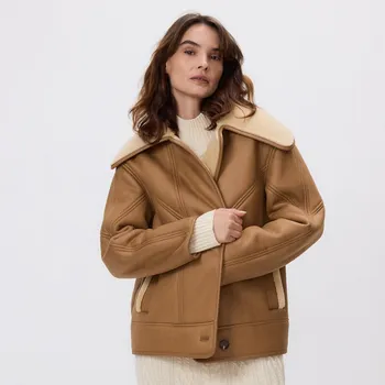 Reserved - Bunda s kožíškem - kávová - 473IK-84X - 473IK-84X-S