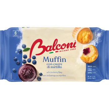 Trvanlivě pečivo Balconi Muffin s borůvkovou náplní 6x43 g 258g