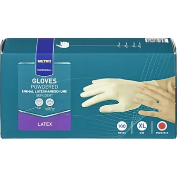 Vyšetřovací rukavice Metro Professional Rukavice latexové XL bílé 100ks