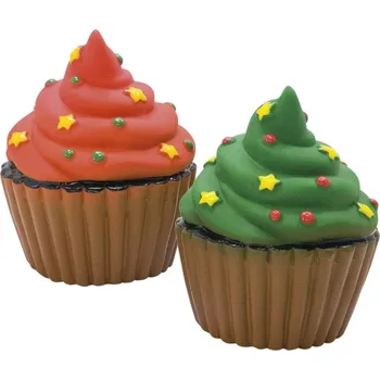 Hračka pro psa Nobby Xmas muffin display 24 ks