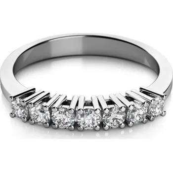 Prsten Couple, Zajímavý prsten Chloe – bílé zlato a zirkony, vel. 55, prům. 17.5 mm, 585-68-1-0482.1B00.0.55.001