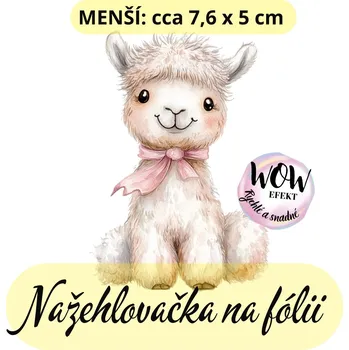 Nažehlovačky na fólii Nažehlovačka na fólii, LAMA, 1 kus Zvolte VELIKOST motivu ZDE:: Menší