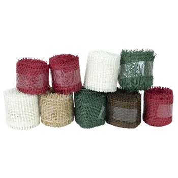 Vánoční dekorace Jutové dekorační stuhy pásky tradiční vánoce II set 9 ks