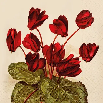Papírový ubrousek Papírový ubrousek Orange Autumn Plants Cyclamen