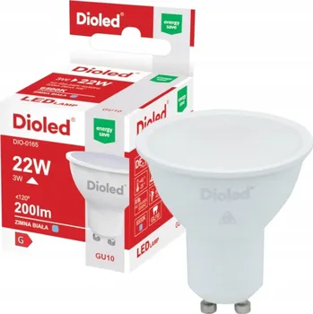 Žárovka LED žárovka GU10 3W = 22W studená bílá 200lm