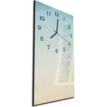 Glasdekor Nástěnné hodiny 30x60cm modro béžový melír Materiál: kalené sklo