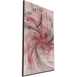 Glasdekor Nástěnné hodiny 30x60cm elegantní růžovo šedá abstrakce Materiál: kalené sklo