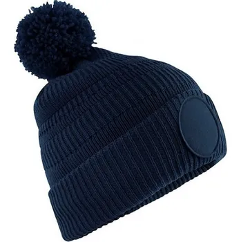 Pokrývka hlavy Beechfield Unisex beanie čepice s klubovou nášivkou pro potisk Barva: modrá námořní CB530R