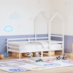 zahrada-XL Válenda se střechou bílá 80 x 200 cm masivní borové dřevo 3282201