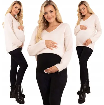 Dámské legíny Formommy těhotenské legíny dlouhé bavlna černé velikost 4XL