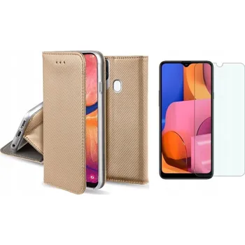 Pouzdro na mobilní telefon Pouzdro s klopou TelForceOne pro Samsung Galaxy A20s zlaté