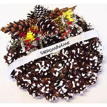 Věnec Věneček šiškový 13cm vzpomínáme melír