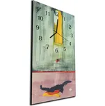 Glasdekor Nástěnné hodiny 30x60cm abstraktní malba mrtvý pták Materiál: kalené sklo