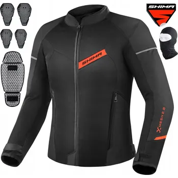 Moto bunda Pánská motocyklová bunda Shima X-MESH 2.0 L černá/červená, síťovaná