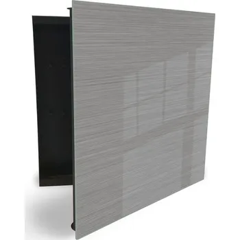 Skříňka na klíč Glasdekor skříňka na klíče - kartáčovaný kov textura Otevírání: Levé, Barva skříňky: Bílá