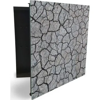 Skříňka na klíč Glasdekor skříňka na klíče - suchá popraskaná půda Otevírání: Levé, Barva skříňky: Černá