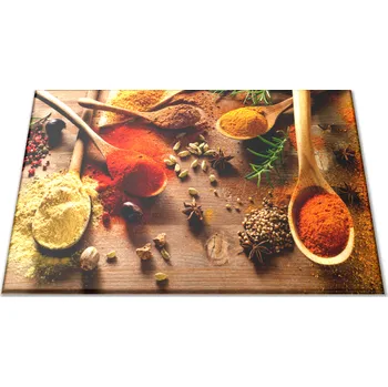 Kuchyňské prkénko Glasdekor Skleněné prkénko koření na vařečkách Prkénko: 30x20cm