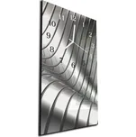 Glasdekor Nástěnné hodiny 30x60cm abstrakt metalová vlna Materiál: kalené sklo