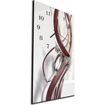 Glasdekor Nástěnné hodiny 30x60cm abstraktní chromové vlny Materiál: kalené sklo