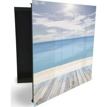 Skříňka na klíč Glasdekor skříňka na klíče - pohled na moře Otevírání: Pravé, Barva skříňky: Černá