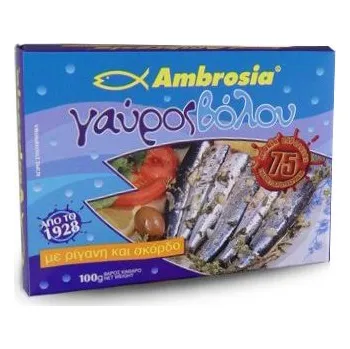 konzervovaná ryba Ambrosia Ančovičky v rostlinném oleji s oreganem a česnekem 100 g