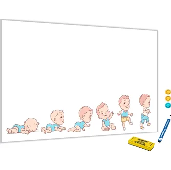 Glasdekor Metalová magnetická tabule - růst chlapce Rozměr V/Š: 40 x 60 cm