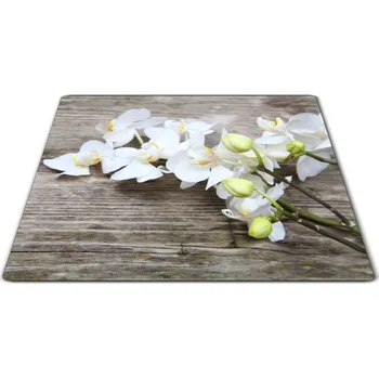 Kuchyňské prkénko Glasdekor Skleněné prkénko květy bílé orchideje na dřevě Prkénko: 30x20cm