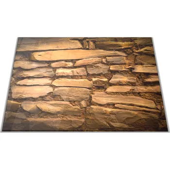 Kuchyňské prkénko Glasdekor Skleněné prkénko hnědá zeď ze štípaného kamene Prkénko: 30x20cm