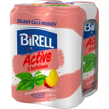 Alkoholický nápoj Birell Birell Active Zelený čaj a broskev s kofeinem 4x0,5l 2l