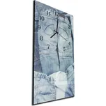 Glasdekor Nástěnné hodiny 30x60cm kalhoty modré jeans Materiál: kalené sklo