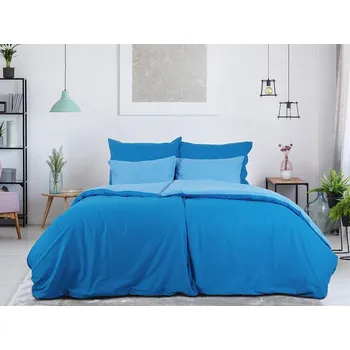 Povlečení B.E.S. Petrovice Bavlněné povlečení Double face kobalt/nebeská, 140 x 200 cm, 70 x 90 cm, modrá