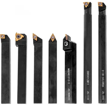 Příslušenstí k soustruhu PROMA NVD-10/7 Soustružnické nože 10 mm s výměnnými plátky, sada 7 ks