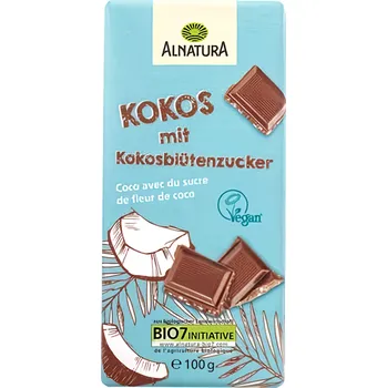 Čokoláda ALNATURA BIO Čokoláda s kokosem a cukrem z kokosového květu veganská 100g