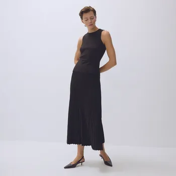 Dámská sukně Reserved - Sukně s proužkované pleteniny - pudrově hnědá - TE792-98X - TE792-98X-XL