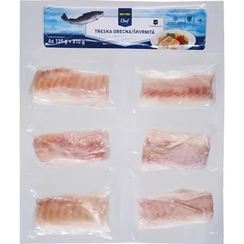konzervovaná ryba Metro Chef Treska obecná filety 6x135g 810g