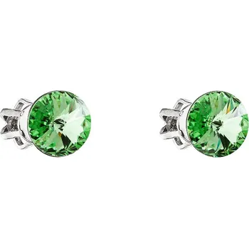 Náušnice Stříbrné náušnice puzeta kulaté rivoli 6mm peridot Ag925