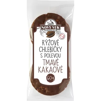 Cukrovinka Nový Věk Rýžové chlebíčky tmavé kakaové 60g