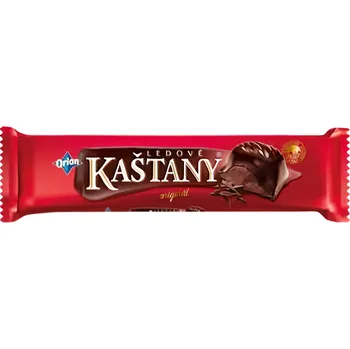 Cukrovinka ORION Ledové kaštany tyčinka v hořké čokoládě s kakaovo-oříškovou náplní 45g