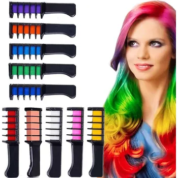 Barva na vlasy Hřeben s barevnými křídami na vlasy 10 barev