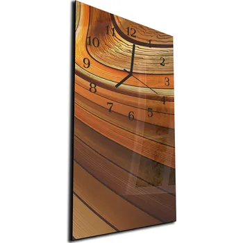 Hodiny Glasdekor Nástěnné hodiny 30x60cm abstraktní hnědé dřevo Materiál: plexi