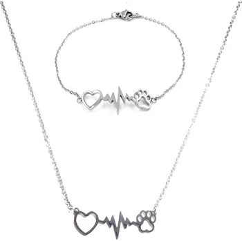 Souprava šperků BRUNOshop.cz Souprava KŘIVKA EKG a TLAPKA