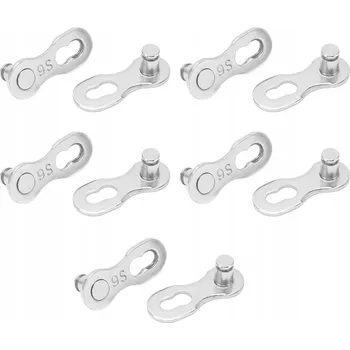 5 PÁRŮ SPOJEK ŘETĚZU PRO 9-RYCHLOSTNÍ KOLO, RYCHLOSPOJKA, NEREZOVÁ OCEL