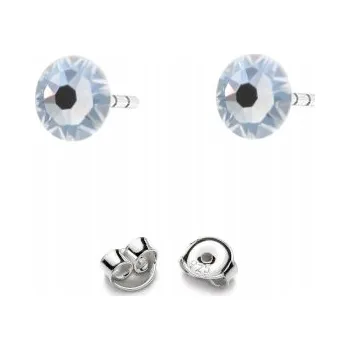 Náušnice Stříbrné Náušnice 925 s krystaly Swarovski Rose 4,5 mm Diamond Touch Light