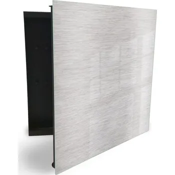 Skříňka na klíč Glasdekor skříňka na klíče - světlý nerez textura Otevírání: Levé, Barva skříňky: Bílá