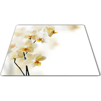 Kuchyňské prkénko Glasdekor Skleněné prkénko květy žluté orchideje Prkénko: 30x20cm